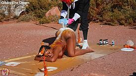 Granny's Turkey Gets Fucked In Holiday Costume