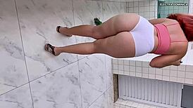 Latina maid's shorts provoke wild reaction