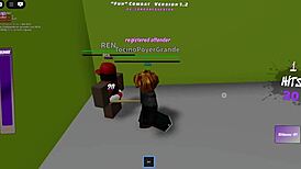 in the continuation of fun cumbat roblox, monster cocks dominate the girls intensely