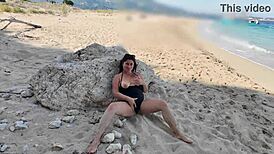 Horny Curvy Stepmom On Public Beach!