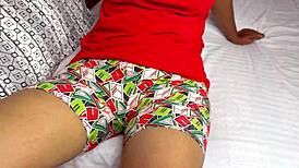 Her wet pussy gets licked by the neighbor boy