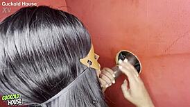 Noiva Quente Chupa Buceta Pela Primeira Vez Antes De Foder Com Homem Desconhecido No Gloryhole