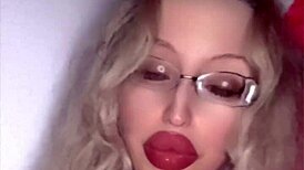 a full movie storyline featuring russian woman with glasses and lipstick.