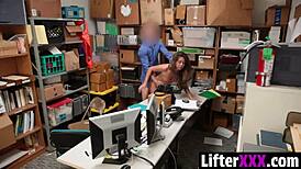 Officer Apprehends Shane Blair Then Punishes Her In LP Office!