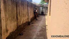 Horny ebony nimi's big natural tits ass caught public masturbating wet pussy in shorts uniform