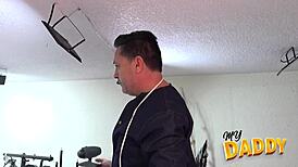 What if the fat curvy electrician bends over in her tight costume?