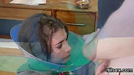 that spicy nympho ends up in the ass hole asylum getting her brutal bdsm ass licking treatment