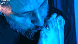 up close sniffing artemis' sweaty feet and toes