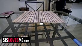 my stepsister goes wild sucking my huge cock blindfolded loving every deepthroat thrust and orgasmic moment