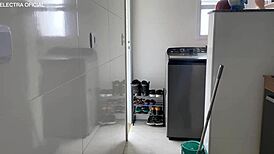 damn this brazilian maid's huge ass gapin makes my cock throb every squat 🍑🔥