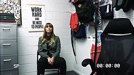 Feisty blondes face public interrogation and punishment!