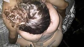 curvy latina chubby shakes ass while deepthroating bbc at home