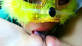 high school cutie ninewthai squirts hard from tongue on shaved pussy