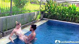 Sexy Blonde Amateur Enjoying the Pool and His Hard Tool