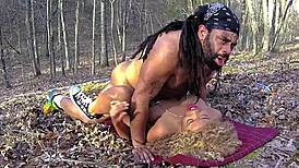 Don Whoe and Nina Rivera get wild with blowjobs and fucking in the forest