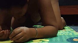 step sis strips teasing huge tits big ass during ripped clothes workout massage