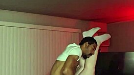 Black guy digs deep in white girls guts