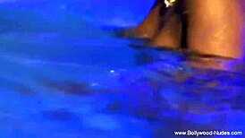 pretty asian woman gently cleanses her naked body