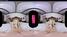 Tantalizing Ivy Jones Shoves Dildo Deep in Petite Blonde Pussy for VR Reality
