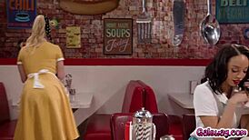 damn! waitress serene siren kisses dancing alexis tae then tribs ebony pussy facesitting!