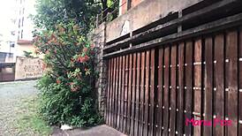 sexy latina strips outdoors waiting for public street fuck