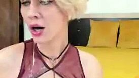 white girl gags on sloppy deepthroat facial webchat