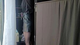 i came for manicure but horny chubby manicurist grabs my small cock for deep blowjob and face fuck