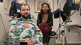 minnie rose helpless in backstage fetish play with toys and latex