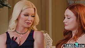 Scarlet Skies cheers up her milf stepmom with taboo lesbian licks