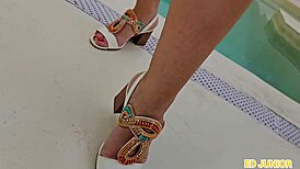 Brazilian fitness latina rides monster black cock with oily big ass