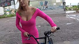 wanna see two hotties pedaling panty-free in the rain barbara alves?