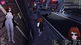 manaka's downtown flashing mission turns into wild futanari hentai exposure game