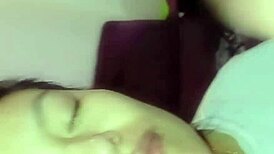 teasing close-up builds to massive facial on natural tits face