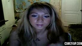 Blonde Webcam Babe Fingers Herself to Shaking Climax