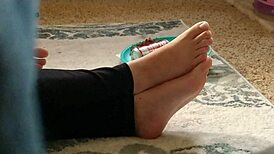 Candid Hidden Footage Captures Her Cute Feet Up Close