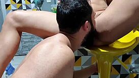 Trans Kitchen Sex Fetish with Athletic Latina Milf Featuring Big Clit and Creampie Action