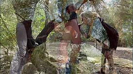 wife's sneaky doggy tease in public park