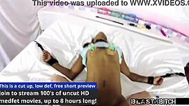 minnie rose helpless in backstage fetish play with toys and latex