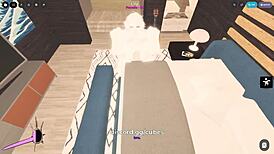 yo this curvy slut gets pounded hard by futa monster cock in wild roblox lesbian action