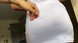 horny colombian stepmom lets stepson grope ass unloads on her leg