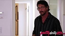 caught my stepdad staring so i bent over for his huge cock pounding my tight teen hole elsa jean style