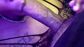 pretty ebony babe licks balls before taking thick facial cumshot