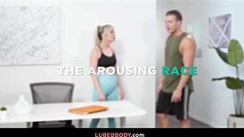 Lilly Bell and Codey Slip Around in Nuru Gel Fun