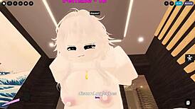 yo this curvy slut gets pounded hard by futa monster cock in wild roblox lesbian action