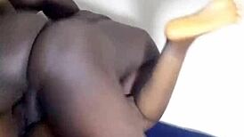 Big Ass Ebony Shakes Tits While Bouncing on Monster Black Cock