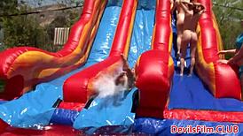 wanna see wet lesbians scissoring with strapons bent over in outdoor orgy close-up?