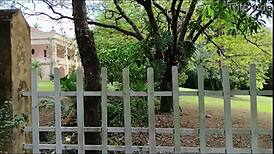 curvy brazilian wife teases muscular gatekeeper with deepthroat blowjob then moans in outdoor creampie fuck at home