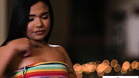 Stepsis demands mommy strip naked then eats her hairy pussy out