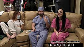 BLAIRE CELESTE GLOVED NURSE SUCKS PATIENT COCK PUSSY DOGGYSTYLE CUM BLAST POV