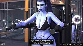 widowmaker gets wildly fucked big cock creampie sub español 😈🔥